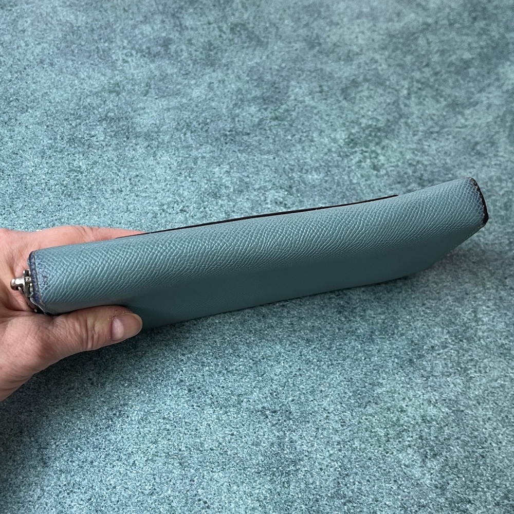 Coach Grey Blue Leather Wallet As Is - Picture 6 of 9
